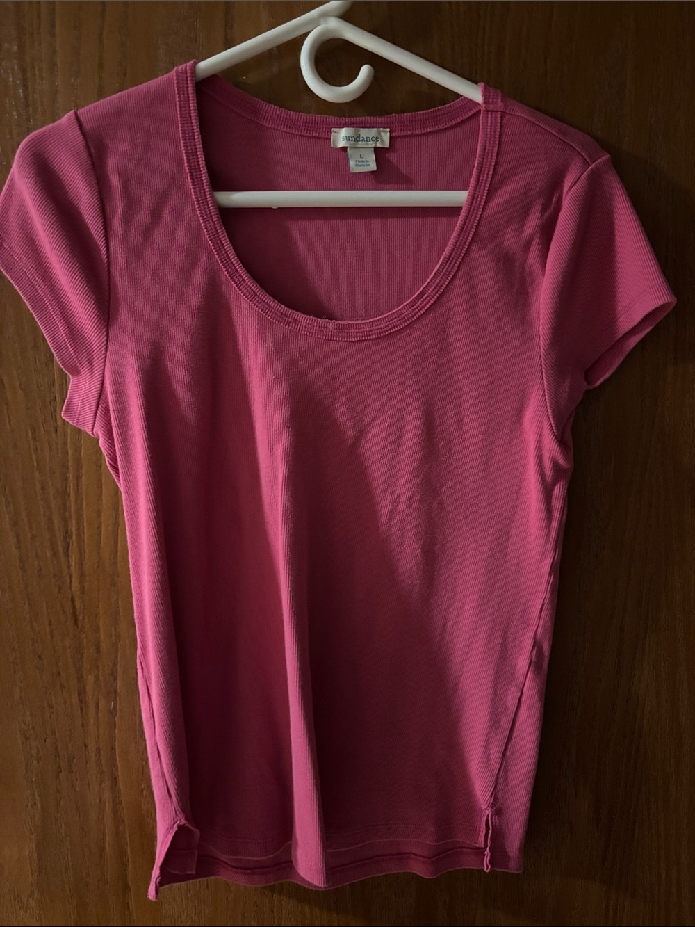 Sundance Hot Pink Scoop Neck Short Sleeve Tee